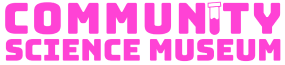 Community science logo in a bright pink